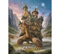 Diamond Painting par Numéros Kits Château de la Tortue,5D DIY Diamant Peinture Complet Cristal Strass Broderie Point de Croix Mosaïque Toile Art Crafts Salon Chambre Décor Murale Square Drill 30x40cm