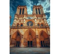 Diamond Painting Paris, Diamond Painting Enfant Notre Dame, Broderie Mosaïque Diamant Activite Manuelle Adulte, 5D Bricolage Loisirs Créatifs Adultes Broderie Kit Décoration Salon 30x40cm S-620