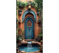 Diamond Painting Patio, 5D Diamond Painting Adulte Grand Format Automne Kit Broderie Tableau Diamant Complet Rond, Loisirs Créatifs Adultes Diamant Point de Croix Peinture, Cadeau 40x80cm 1-OP616B