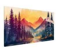 Diamond Painting Paysage, Abstrait Diamond Painting Adulte Grand Format 90x40 cm, 5D DIY Peinture Diamant Adulte Loisirs Créatifs avec Rond Full Drill Toile, Decoration Maison Murale, Cadeau Femme X-1