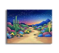 Diamond Painting Paysage Cactus Loisirs Créatifs Adultes, Peinture Decoration Noel, Strass Point de Croix Kit, Mosaique Loisir Creatif, Cristal Diamond Painting, Decoration Maison 90x135cm Z-l-666