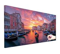 Diamond Painting Paysage Diamant Painting Adulte Grand Format 150x60cm 5D Peinture Diamant Venise DIY Broderie Diamant Kit Complet Cristal Strass Point de Croix Kit Cadeau Decoration Automne W-42