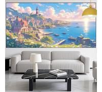 Diamond Painting Paysage Diamond Painting Adulte 40x70cm Lac Broderie Diamant Kit Complet,5D Activité Manuelle Adulte Peinture Diamant Strass Point de Croix pour Décoration Maison Cadeaux YM-1007
