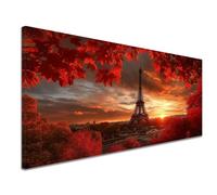 Diamond Painting Paysage Diamond Painting Adulte, 5D Peinture Diamant Enfant Canevas Kit Complet Adulte Débutant Ronde Cristal Diamant Art Set pour Décoration Murale Cadeaux 40x90 cm Paris c-229