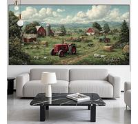 Diamond Painting Paysage Diamond Painting Adulte Grand Format 100x300cm Tracteur Broderie Diamant Kit Complet,5D Activité Manuelle Adulte Peinture Diamant Strass Point de Croix,Décor Cadeaux LK-896