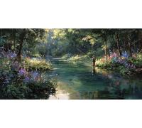 Diamond Painting Paysage Diamond Painting Adulte Grand Format 55x110cm Diy Broderie Diamant Kit Complet Forêt 5D Perle Diamant a Coller Strass Point de Croix Cristal Pour Murale DéCoration J0P-261