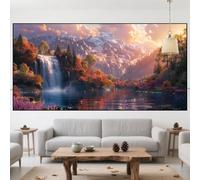 Diamond Painting Paysage Diamond Painting Adulte Grand Format 60x120cm 2025 Nouveau Bricolage 5D Strass Broderie Point de Croix Peinture Diamant Automne,Loisirs Créatifs Adultes Kit Cadeau Femme QO-95