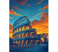 Diamond Painting Paysage Diamond Painting Adulte Grand Format 80x100cm Colisée Broderie Diamant kit Complet, DIY 5D Peinture Diamant Enfant Strass Point de Croix Toile Artisanat, Cadeau Femme G-1249
