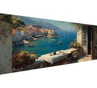 Diamond Painting Paysage Diamond Painting Adulte Mer Diamant Paintings Adulte Débutant,5D Broderie Diy Strass Point de Croix Paintings,d'art mosaïque Maison DéCoration,Cadeau Femme 60x120cm YZ-347