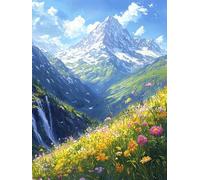 Diamond Painting Paysage, Diamond Painting Adulte Montagne EnneigéE, 5D DIY Carré Peinture Diamant Kit Broderie, Cristal Activité Manuelle Adulte Peinture Diamant, pour Noël Décoration 60x80cm H-65
