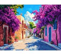Diamond Painting Paysage Diamond Painting Adulte Rue Peinture Diamant Enfant 5D Broderie Diamant Kit Complet,DIY Cristal Point de Croix Loisirs Créatifs pour Decoration Murale Cadeau 60x45 cm F0-321