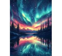 Diamond Painting Paysage, Diamond Painting Enfant Aurore, Peinture Diamant Enfant, 5D Bricolage Kit Broderie Loisirs Créatifs Adultes, Point de Croix Paintings pour Maison Décoration 90x120cm C3-945