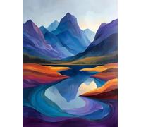 Diamond Painting Paysage, DIY Diamond Painting Enfant Abstrait, DIY Broderie Diamant Adulte Kits, Loisirs Créatifs Adultes, 5D Diamant Point de Croix, Tableau Decoration Murale, 100x135cm 5-5825