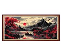 Diamond Painting Paysage Japonais Broderie Diamant Grand Format 40x120 cm, DIY Full Drill Diamond Painting Adulte/Enfant, Peinture Diamant Point de Croix Kit Complet pour Murale Salon Décoration R62
