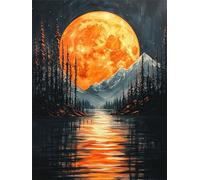 Diamond Painting Paysage, Lac Diamond Painting Adulte, 5D DIY Cristal Strass Point de Croix Peinture Sets, Peinture Diamant Kit Complet Enfant, pour comme Cadeau femmes décoratif 60x80cm 0U-312