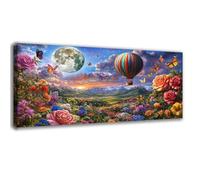 Diamond Painting Paysage, Loisirs Créatifs Adultes, 5D DIY montgolfière Diamant Painting Kit Complet Débutant, Peinture Diamant Artisanat Strass Pour Decoration Chambre, Cadeau Femme 100x200cm 0C-734