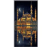 Diamond Painting Paysage Peinture Diamant Adulte, 5D Broderie Diamant Taj Mahal Diamond Painting Enfant DIY Cristal Point de Croix Tableau Strass Puzzle, Tableau Decoration Murale 60x120cm e27-fr12