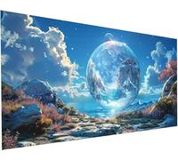 Diamond Painting Paysage Peinture Diamant Adulte et Enfant DIY loisirs Créatifs Adultes Broderie Diamant kit Complet Océan Peintures Arts Diamond Painting pour Decoration Chambre 70x140 cm S-538