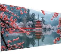 Diamond Painting Paysage Peinture Diamant Adulte et Enfant DIY loisirs Créatifs Adultes Broderie Diamant kit Architecture Peintures Arts Diamond Painting pour Decoration Maison Chambre 55x110 cm S-308