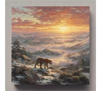 Diamond Painting Paysage Peinture Diamant Adulte Tigre Diamond Painting Adulte, 5D Cristal Strass Point de Croix Broderie Diamant Kit Complet, Murale Decoration Maison, Cadeau Femme 30x30cm ti10-10o