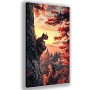 Diamond Painting Paysage Peinture Diamant Écureuil Diamond Painting Adulte Loisirs Créatifs DIY Broderie Diamant Grand Format 100x200cm avec Complet Accessoires,Decoration Chambre,Cadeau Femme,Y846Z