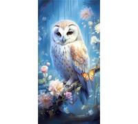 Diamond Painting Peinture Diamant Adulte Grand Format 100 X 50 cm, 5D Diamant Painting Fleur de hibou, DIY Point de Croix Kit Complet, Mosaïque Cristal Art, pour Tableau Decoration Murale Salon,L312