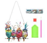 Diamond Painting Pendentif, Oiseaux Diamond Painting Ornements Suspendus, Deux Côtés avec Paillettes, pour Jardin Maison Décoration de Fenêtre et de Porte