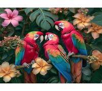 Diamond Painting Perroquet, Broderie Diamant Painting Adulte Oiseau Peinture Diamant Kit Complet, Diamond Art Strass Point de Croix Kit Broderie pour Adultes Décoration Murale Chambre 90x120 cm E0-538
