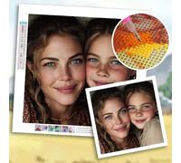 Diamond Painting Personnalisé, 25x25cm 5D Diamant Painting Personnaliser Paysage, Famille, d'anime ,Baby, Pet Idol, Broderie Diamant Peinture Kit, Custom Diamond-Painting Photos Arts Mur Décor f-172