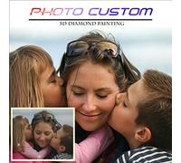 Diamond Painting Personnalisé Kit,Photo Broderie Diamant Complet,5D DIY Peinture Diamant Private Custom,Portrait Personnaliser,Arts Craft Pour Le Décor de Mur à la Maison,30x50cm