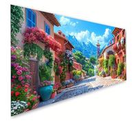 Diamond Painting Petite ville Diamond Painting Adulte Grand Format 100x220cm, 5D Peinture Diamant Maisons Broderie Diamant, DIY Broderie Point de Croix Activité Manuelle, Decoration Murale G2-541