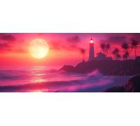 Diamond Painting Phare, 5D DIY OcéAn Broderie Diamant Kit Complet, Peinture Diamant Artisanat Point de Croix Painting pour Adultes, Loisirs Créatifs Adultes pour Décoration Maison 90x180cm Model-429