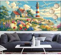 Diamond Painting Phare· Diamond Painting Enfant Oiseau Broderie Diamant Débutant DIY Peinture Diamant Adulte Activité Manuelle Cristal Art Puzzle Perles Point de Croix Décor Cadeau 40x100cm QL-864