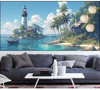 Diamond Painting Phare Diamond Painting Grand Format 80x220cm Peinture Diamant Adulte Arbre Broderie Diamant Strass Point de Croix Peinture,Bricolage Mosaique Puzzle Artisanat Kits,Décoration QL-609