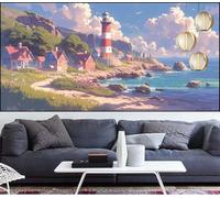 Diamond Painting Phare Diamond Painting Grand Format 80x220cm Peinture Diamant Adulte Paysage Broderie Diamant Strass Point de Croix Peinture,Bricolage Mosaique Puzzle Artisanat Kits,Décor QL-607