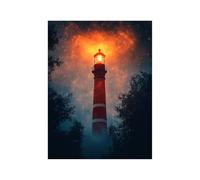Diamond Painting Phare Strass Peinture Numero Adulte Ciel étoilé Cristal Art Canevas Kit Complet Adulte 55 x 40CM, Full Drill Kit Broderie Peinture Diamant pour Decoration Maison Cadeau Femme 258-3052