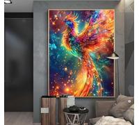 Diamond Painting Phoenix Coloré Broderie Diamant Kit Complet, Peinture Diamant Adultes Enfants, 5D Kit Diamant Painting Full Accessoires, DIY Point de Croix Painting, Décoration Murale 65x50 cm f438