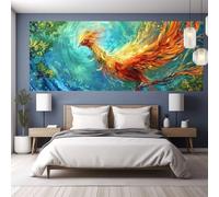 Diamond Painting Phoenix Diamond Painting Adulte Grand Format 120x55cm, Bricolage Activité Manuelle Adulte, 5D Peinture Diamant Kit Point de Croix pour La Décoration Murale à La Maison Mystère Y362