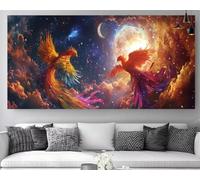 Diamond Painting Phoenix Diamond Painting Adulte XXL 70x140cm, 2026 New DIY Peinture Diamant Lune 5D Strass Point de Croix Canvas Broderie Gem Art Tableau Peinture Numero Adulte,Décoration Z-P380