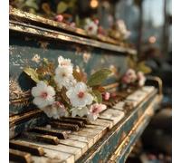 Diamond Painting Piano, 5D Peinture Diamant Adulte Fleur Easy DIY Loisirs Créatifs Adultes Diamant Perle Broderie, 5D Cristal Strass Carré Peinture pour Home Wall Decor, Cadeau Femme 60x60cm F-6995