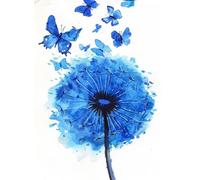 Diamond Painting Pissenlit 5D DIY Broderie Diamant Kit Complet Papillon, Peinture Diamant Artisanat, Strass Point de Croix Painting Adultes Débutants pour Decoration Murale Chambre 20x30cm FC-134