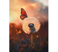 Diamond Painting Pissenlit Diamond Painting Enfant Papillons Activité Manuelle Adulte Bricolage Enfant Mosaique Loisir Creatif Broderie Diamant Canevas Enfant, Murale Décoration 60x80cm q-683