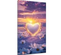 Diamond Painting Plage Diamond Painting Adulte, 5D Peinture Diamant Enfant Canevas Kit Complet Adulte Débutant Ronde Cristal Diamant Art Set pour Décoration Murale Cadeaux 90x180 cm Amour c-1095