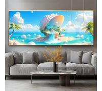 Diamond Painting Plage Diamond Painting Adulte Grand Format 40x60cm Peinture Diamant Kit Broderie Coquille DIY 5D Perle Diamant a Coller Mosaïque Strass Gemmes Maison Décoration Murale Cadeau 0-sy755