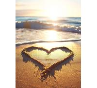 Diamond Painting Plage DIY Peinture Diamant Adulte,5D Diamond Art Kit Enfants Complet Strass Cristal Point Croix Broderie Peinture canevas pour Cadeau Femme Enfant Murale Décoration 20x30cm Mer Z1-446