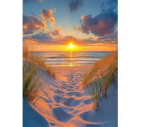 Diamond Painting Plage, OcéAn Diamond Painting Adulte, 5D DIY Cristal Strass Point de Croix Peinture Sets, Peinture Diamant Kit Complet Enfant, pour comme Cadeau femmes décoratif 100x135cm 0U-637