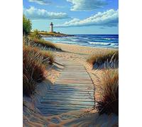 Diamond Painting Plage Peinture Diamant Adulte Océan Diamond Painting Kit Complet avec 30x40cm Full Drill Toile et Débutant Cristal Art Strass Point de Croix Kit pour Decoration Chambre, Model 552