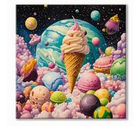 Diamond Painting Planète Diamond Painting Adulte, 5D Broderie Diamant Kit Complet 20x20 cm, Bricolage Peinture Diamant Strass Point de Croix Canevas Kit, Decoration Chambre, Cadeau Glace 0b-1521