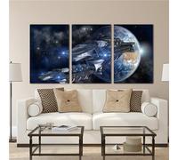 Diamond Painting Planète vaisseau spatial, 3 Pack DIY 5D Broderie Diamant, Peinture Diamant Strass Complet,Kit Diamant Painting pour Adultes et Enfants Artisanat Décor Murale À La Maison 35x50cm Y-428