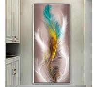 Diamond Painting Plume de couleur,Broderie Diamant Kit Complet,Peinture Diamant 5D Grand Format pour Adultes,Perle Diamant Broderie pour Enfants,DIY Strass Canevas Artisanat,Décor Maison 60x180cm